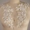2 Pieces Ivory Beaded Floral Applique Patches for Wedding Gown Neckline or Dancewear